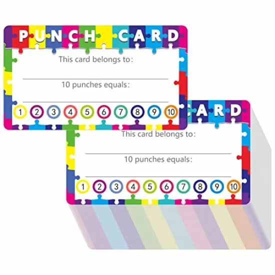 102 PCS Punch Cards, Incentive Reward Card Student Awards Loyalty Cards for Business, Classroom, Kids Behavior, Students, Teachers, 3.5&rdquo; x 2&rdquo; {1}