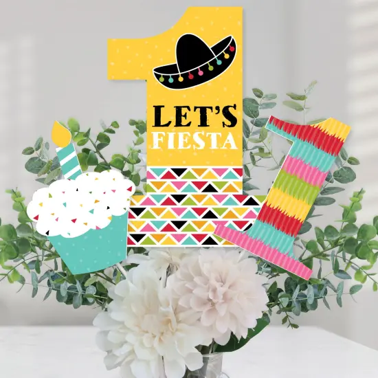 Big Dot of Happiness 1st Birthday Let's Fiesta - Fiesta First Birthday Party Centerpiece Sticks - Table Toppers - Set of 15 {1}