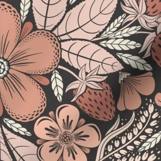 Various Fabrics by the Yard or Fat Quarter Botanical Fruit Flower Insect Rose Berries Custom Printed Fabric by Spoonflower {7}