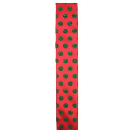 Northlight Club Pack of 12 Red and Green Polka Dot Wired Christmas Craft Ribbon Spools - 2.5" x 120 Yards {3}