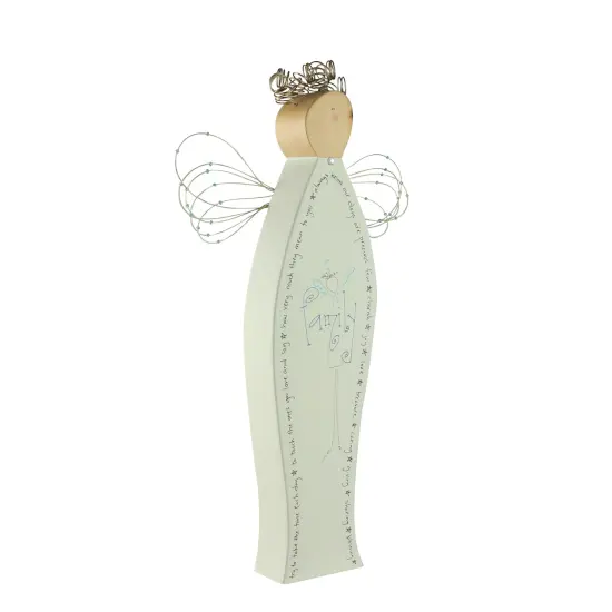 Roman 13" Angel Blessings Try To Take Time Family Wooden Figurine #47638 Gray {3}