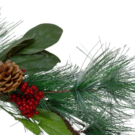 Northlight Real Touch&trade;️ Mixed Pine and Berries Artificial Christmas Garland - 5' x 6" - Unlit Green {4}