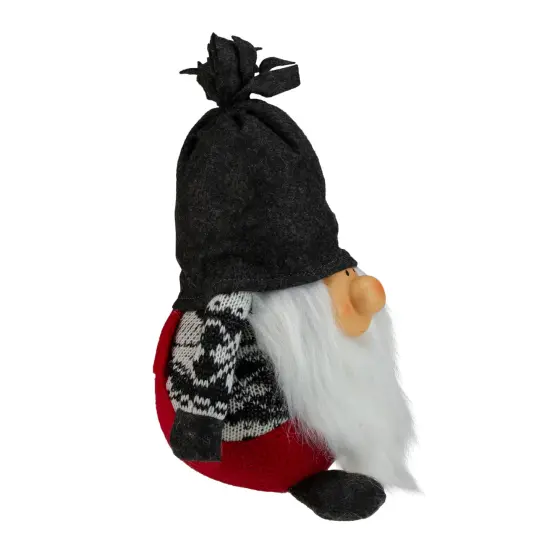 Northlight Smiling Gnome Christmas Figure - 9.5" - Charcoal Gray {6}