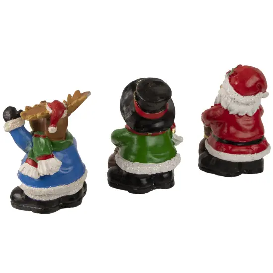 Northlight Santa, Snowman and Reindeer Christmas Stocking Holders - 5.25" - Set of 3 White {6}