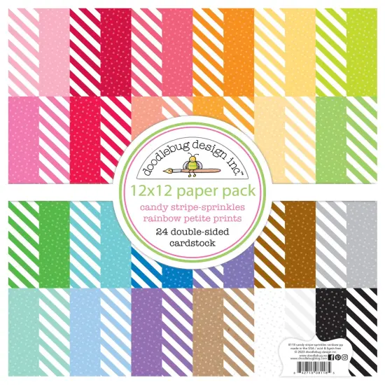Doodlebug Petite Prints Double-Sided Paper Pad 6"X6" 24/Pkg-Plaid-Polka Dot {1}