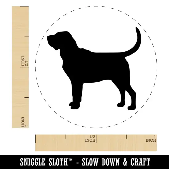 Bloodhound Dog Solid Self-Inking Rubber Stamp for Stamping Crafting Planners Red {1}
