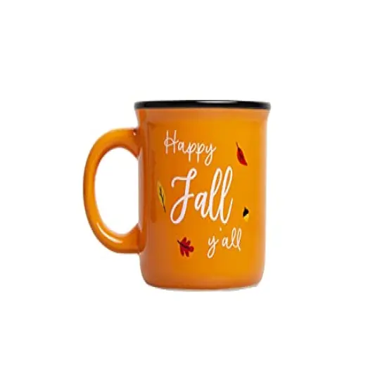 Pearhead Happy Fall Y'all Mug, Autumn Coffee Mug, Home Dećor Accessories, Orange, 15oz, Fall Kitchen Decorations, Holiday Tea or Coffee Mug {1}