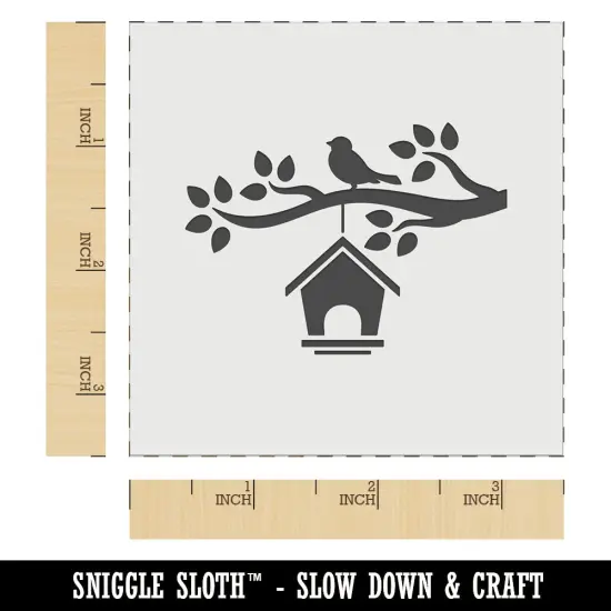 Bird House on Tree Branch Wall Cookie DIY Craft Reusable Stencil {6}