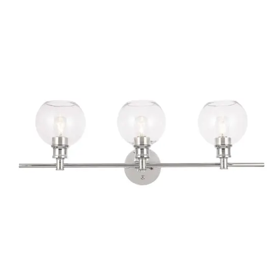 Collier 3 light Chrome and Clear glass Wall sconce {1}