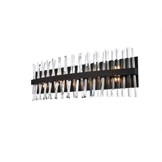 Serephina 36 inch crystal bath sconce in black {3}