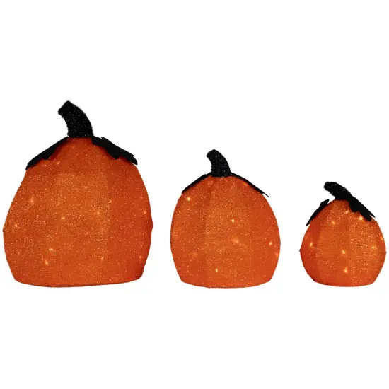 Northlight LED Lighted Jack O' Lantern Outdoor Halloween Decorations - Warm White - Set of 3 Orange {6}