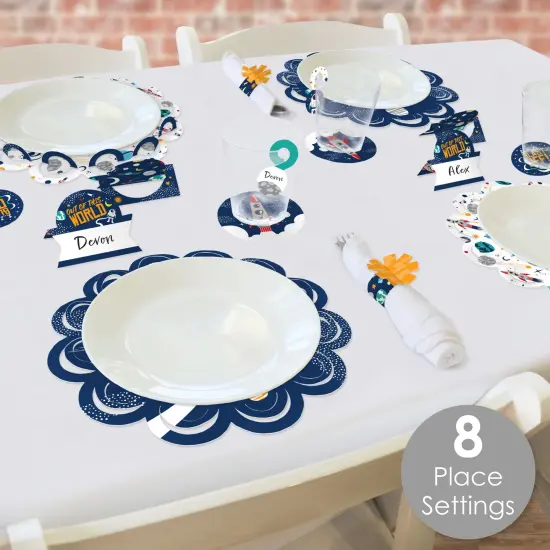 Big Dot of Happiness Blast Off to Outer Space - Rocket Ship Baby Shower or Birthday Party Paper Charger & Table Decorations Chargerific Kit for 8 {3}