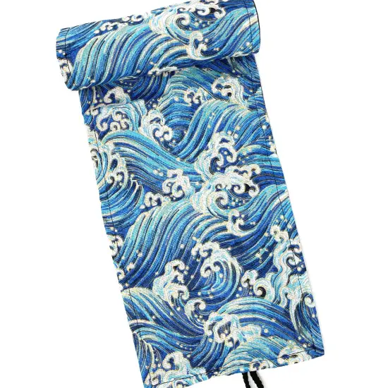 Wrapables Pencil Roll Organizer, Colored Pencil Wrap Pouch (72 slots) Blue Waves {3}