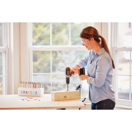 BLACK+DECKER 20V MAX* Cordless 3/8 in Drill Driver Kit (1) Lithium Ion Battery with Charger {5}