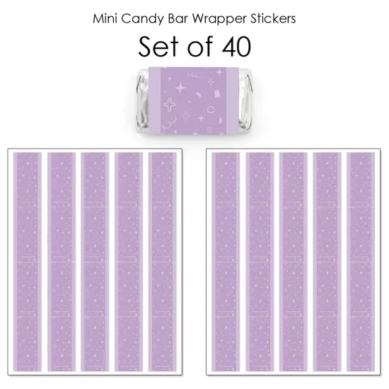 Big Dot of Happiness Purple Confetti Stars - Mini Candy Bar Wrapper Stickers - Simple Party Small Favors - 40 Count {4}