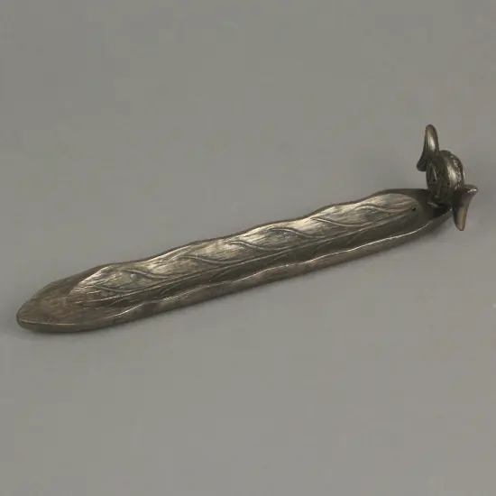 Triple Moon Pentacle Bronze Finished Stick Incense Burner Wiccan Pagan {6}