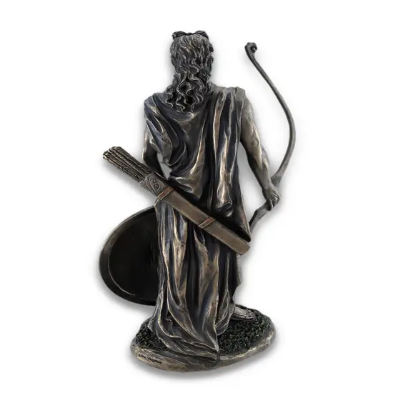 Roman/Greek God Apollo with Shield and Bow Bronzed Statue {4}