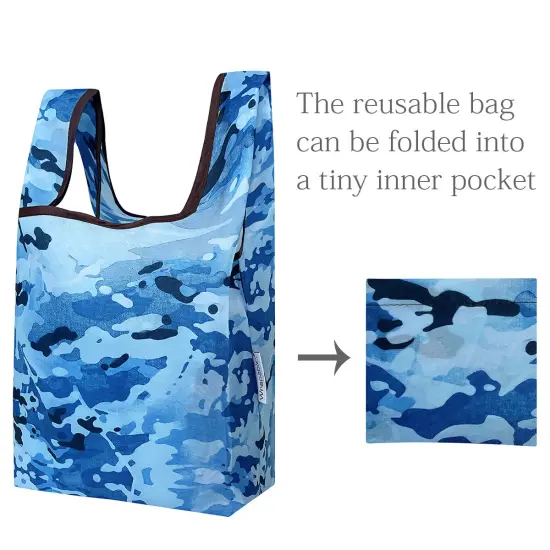 Wrapables JoliBag Collection Reusable Shopping Bag (Set of 2) Blue Camo {5}