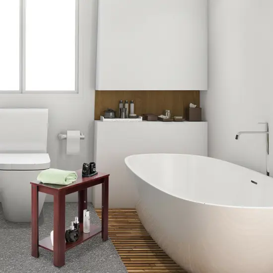 Costway Chair Side Table Coffee Sofa Wooden End Shelf Living Room Furniture Espresso {6}