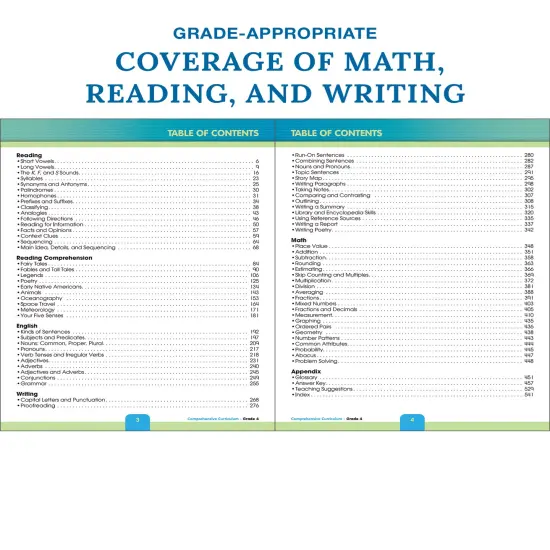 Carson Dellosa Comprehensive Curriculum of Basic Skills 4th Grade Workbook, Reading Comprehension, Language Arts, Spelling, Grammar, Math, and Writing Practice, Classroom or Homeschool Curriculum {3}