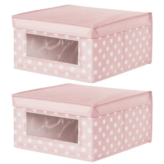 mDesign Medium Fabric Nursery Box with Lid/Window {5}