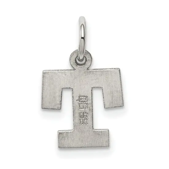 Sterling Silver Small Block Initial Letter T Charm Jewerly 16mm x 10mm {5}