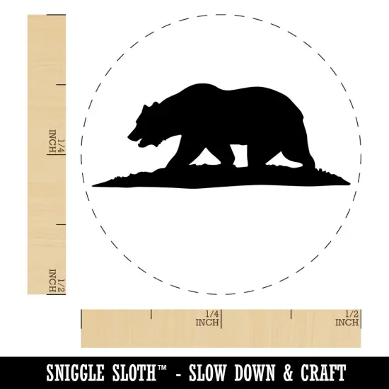 California Flag Bear Solid Self-Inking Rubber Stamp for Stamping Crafting Planners Green {1}