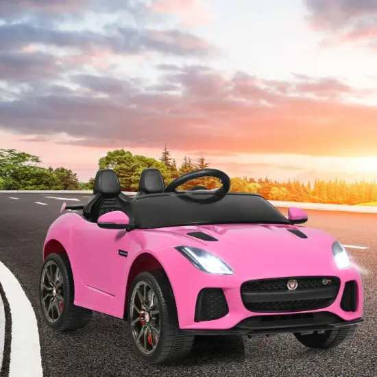 Iron Ride-On Jaguar F-Type SVR Car with Remote and MP3 Music Pink {5}