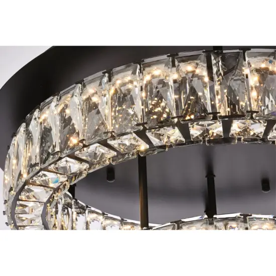Monroe 22 inch LED double flush mount in black {4}