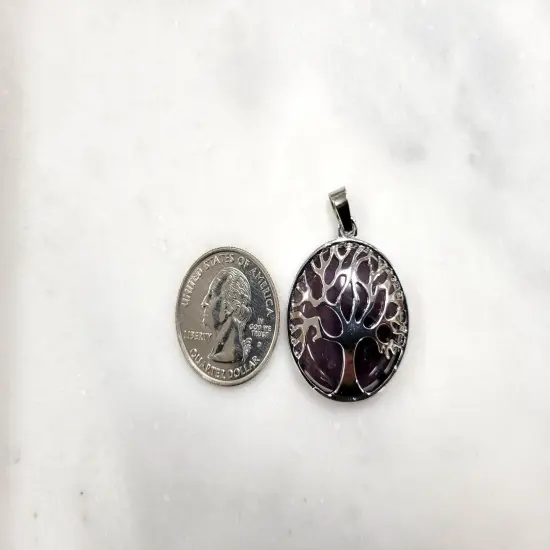 Amethyst Tree of Life Pendant {4}