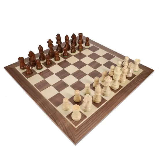 WE Games French Staunton Chess Set - Weighted Pieces & Walnut Wood Board 14.75 in. {2}