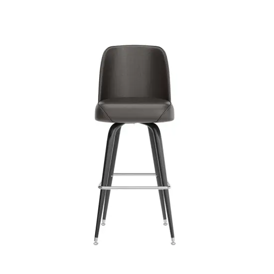 Emma and Oliver Metal Barstool with Swivel Bucket Seat Weathered Brown {12}