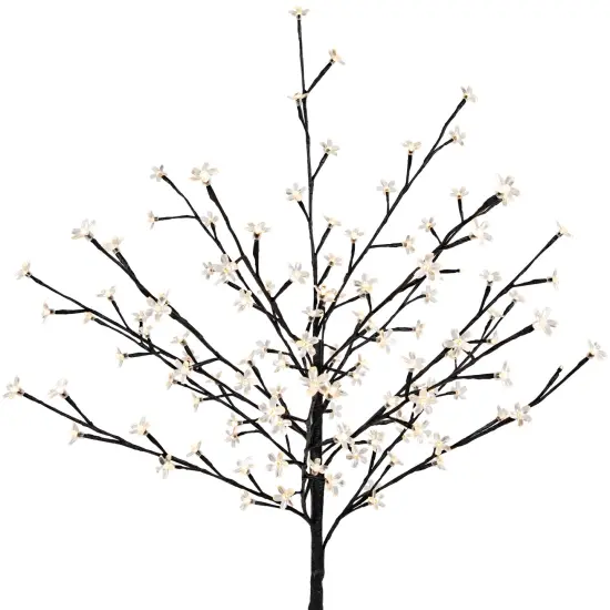 Northlight 4' LED Lighted Sakura Cherry Blossom Artificial Flower Tree - Warm White Lights {5}