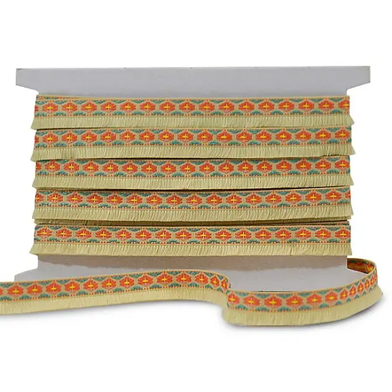 3/4" Bailey Iron-On, Versatile Fringe Trim, 10-Yard Cut, Yellow Multi {2}