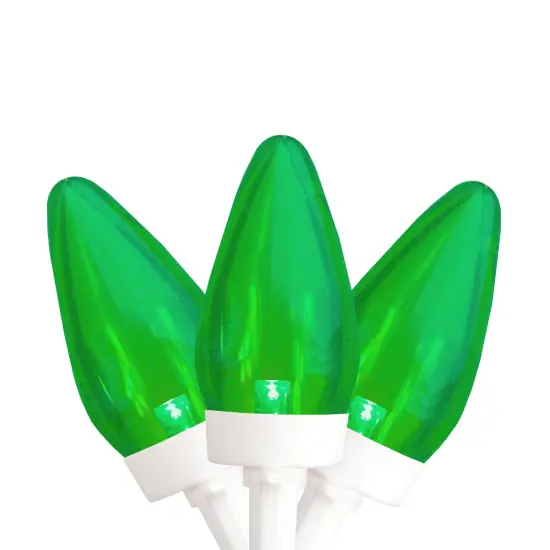 Northlight LED C7 Christmas Lights - Green - 16' White Wire - 25ct {1}