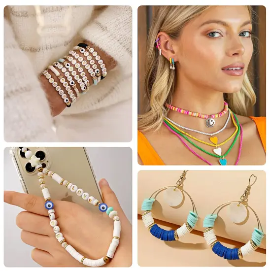 10800 Pieces Clay Beads for Bracelet Making Kit, 108 Colors Polymer Heishi Beads for Girls 8-12, Letter Beads for Jewelry Making Kit, for Preppy, Gifts, Crafts {5}