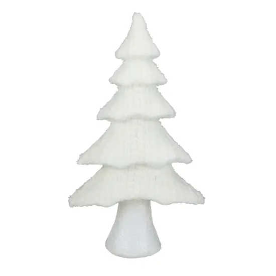 Northlight Cable Knit Christmas Tree Decoration - 16.75" - Cream Ivory {1}