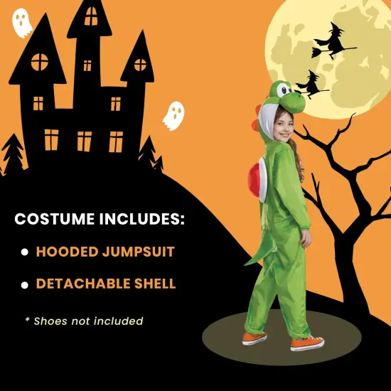 Super Mario Bros. Yoshi Hooded Child Jumpsuit Costume {6}