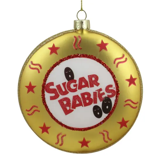 Northlight Tootsie Roll "Sugar Babies" Candies Disc Christmas Ornament - 4" - White and Gold {5}
