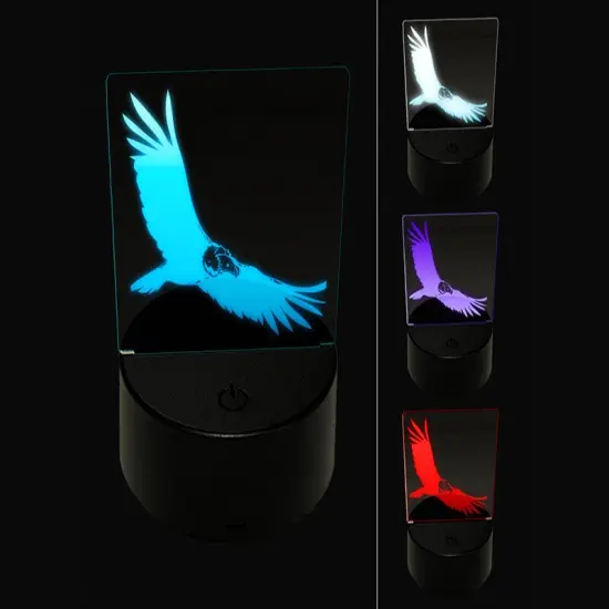 California Condor Vulture Bird Flying 3D Illusion LED Night Light Sign Nightstand Desk Lamp {1}