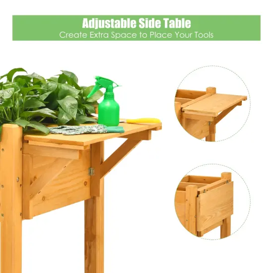 Elevated Planter Box Kit with 8 Grids and Folding Tabletop {4}