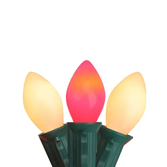 Northlight Opaque C7 Candy Cane Christmas String Lights - Red and White - 24' Green Wire - 25ct {1}