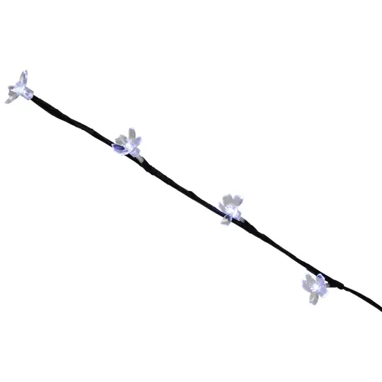 Northlight Pre-Lit Cherry Blossom Artificial Tree Branches - 2.5' - Pure White LED Lights - Set of 3 Black {7}