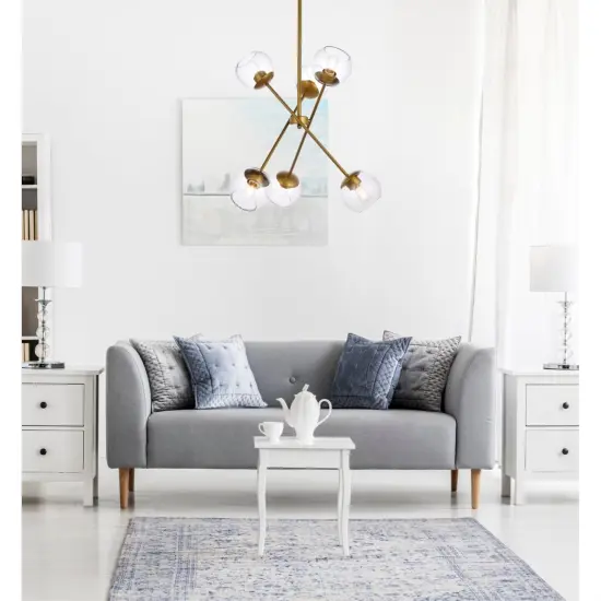 Axl 24 inch pendant in brass with clear shade {2}