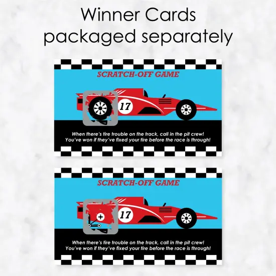 Big Dot of Happiness Let's Go Racing - Racecar - Baby Shower or Race Car Birthday Party Game Scratch Off Cards - 22 Count {4}