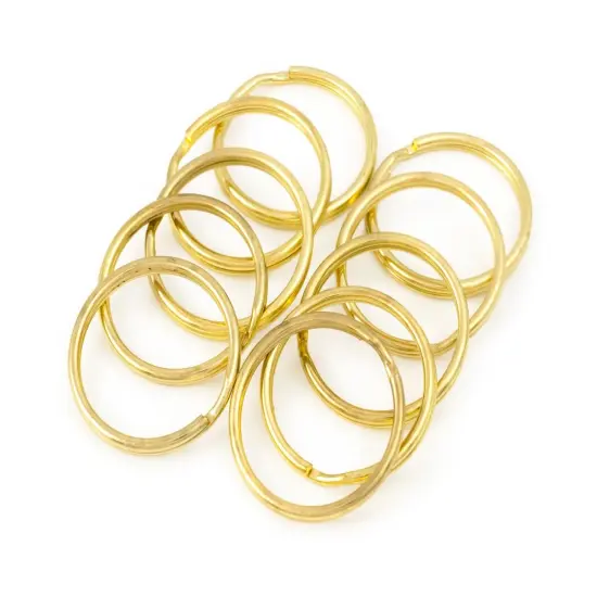 JewelrySupply Gold Color Key Rings 32mm Split Ring (Package of 10) {3}