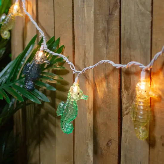 Dennis East Nautical Seahorse String Light Set - 6.5 ft White Wire - 10ct Multi {3}