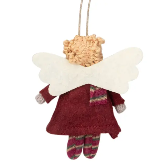 Northlight Angel Girl with Wings Hanging Christmas Ornament - 4.25" - Burgundy and Beige Red {7}