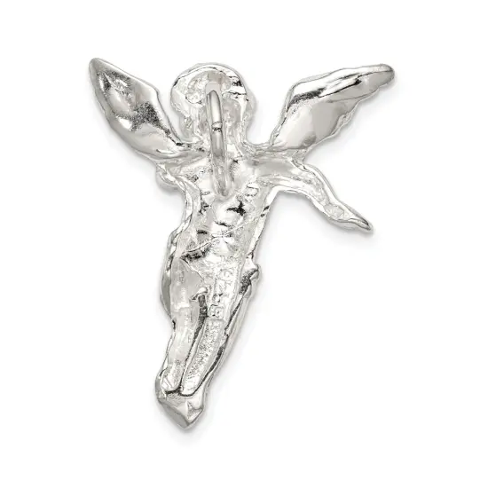 Sterling Silver Guardian Angel Pendant Charm Jewelry 32mm x 24mm {3}