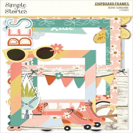 Boho Sunshine Chipboard Frames-6/Pkg {1}